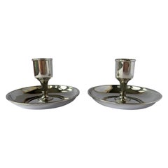 Pair of Sterling Silver Saucer Candle Holders by Tiffany & Co Ltd