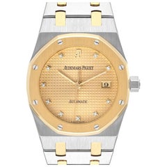 Audemars Piguet Royal Oak Steel Yellow Gold Diamond Watch 15000SA Box Papers