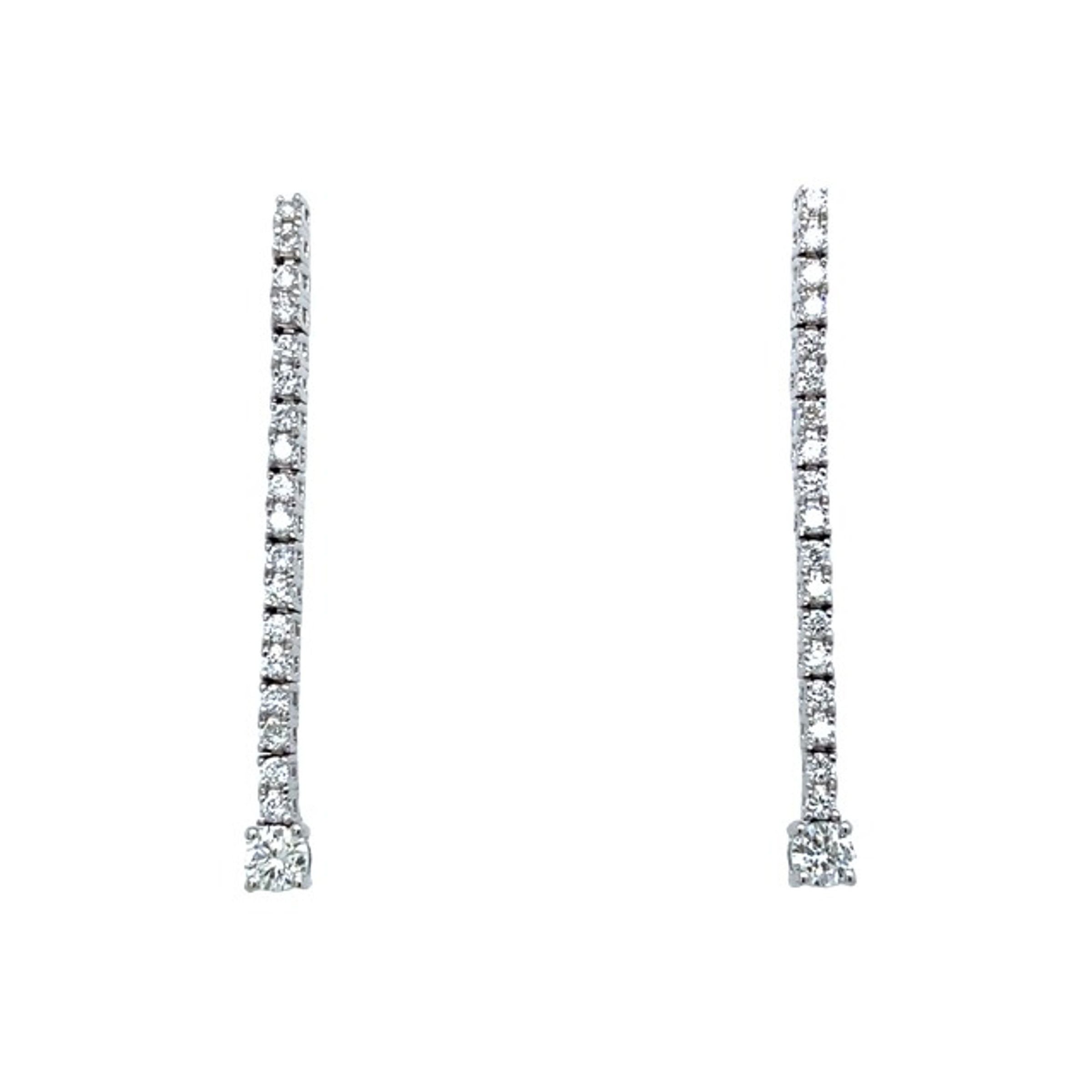 New Diamond Tennis Earrings Set with 0.56ct of Diamonds in 18ct White Gold For Sale