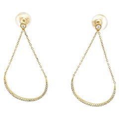 New Fine Quality Drops Earrings Set with 0.60ct of Diamonds in 18ct Yellow Gold