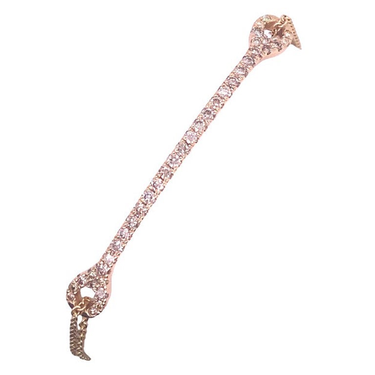 Natural Brown Diamonds Bar Bracelet in 14ct Yellow Gold For Sale