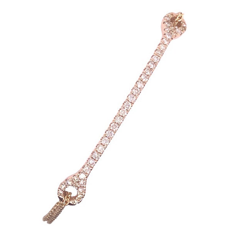 Natural Yellow Diamonds Bar Bracelet in 14ct Yellow Gold For Sale