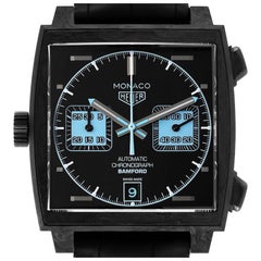 Used Tag Heuer Monaco Limited Edition Black Dial Carbon Mens Watch CAW2190 Unworn