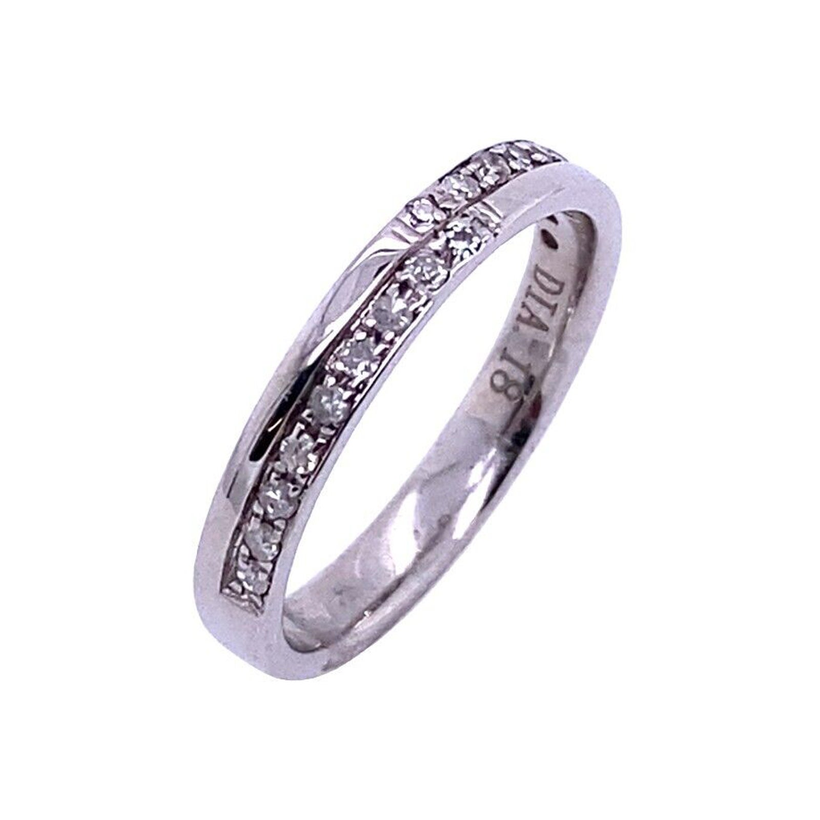 0.18ct of RBC Diamond Set Wedding Band in 18ct White Gold For Sale