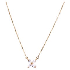 0,36 Karat F /VS Oval Diamant-Blumenanhänger aus 18 Karat Gelbgold mit Diamanten
