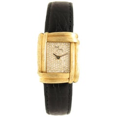 Henry Dunay Ladies Yellow Gold Diamond Sabe Quartz Wristwatch