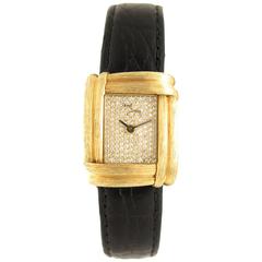 Henry Dunay Ladies Yellow Gold Diamond Sabe Quartz Wristwatch 7