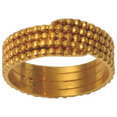 Textured Gold Coil Band Ring