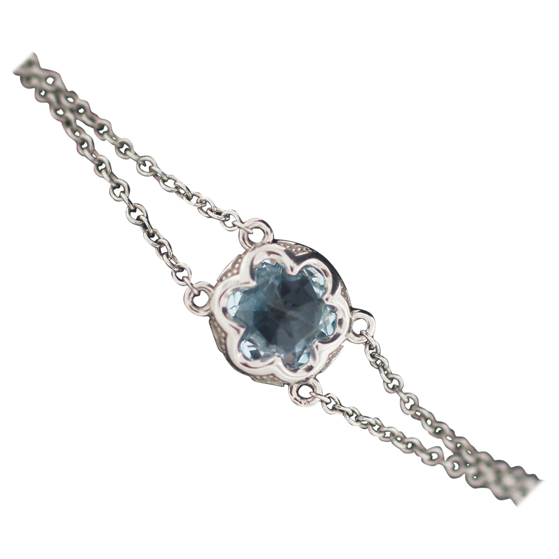 Tacori 925 Silver Sonoma Skies Blue Topaz Bracelet For Sale