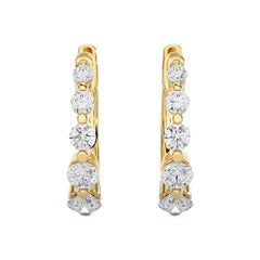 14K Yellow Gold Diamonds Huggie Earring -0.45 CTW