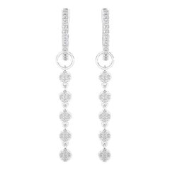 Boucles d'oreilles Huggie en or blanc 14K avec diamants -0.44 CTW