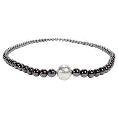 Tiffany & Co. 30 in. Hämatit & Sterling Silber Perlenkette