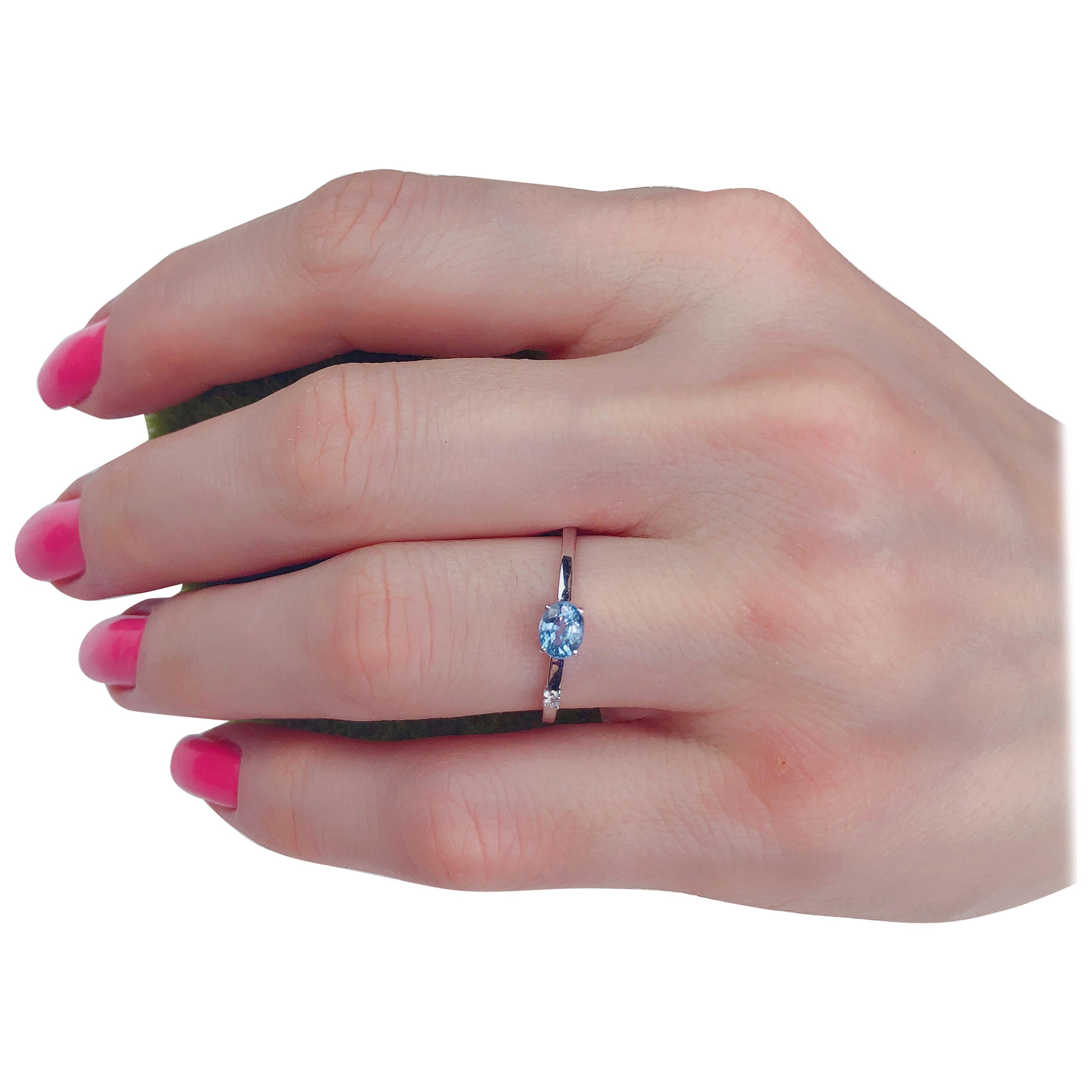 Blue sapphire stackable ring. 