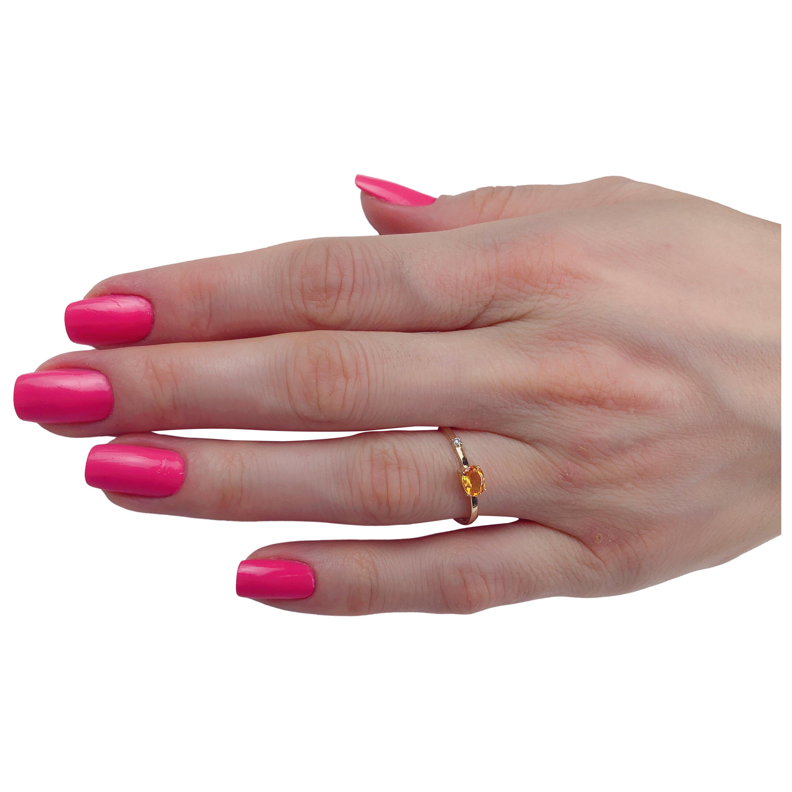 Yellow sapphire stackable ring. 