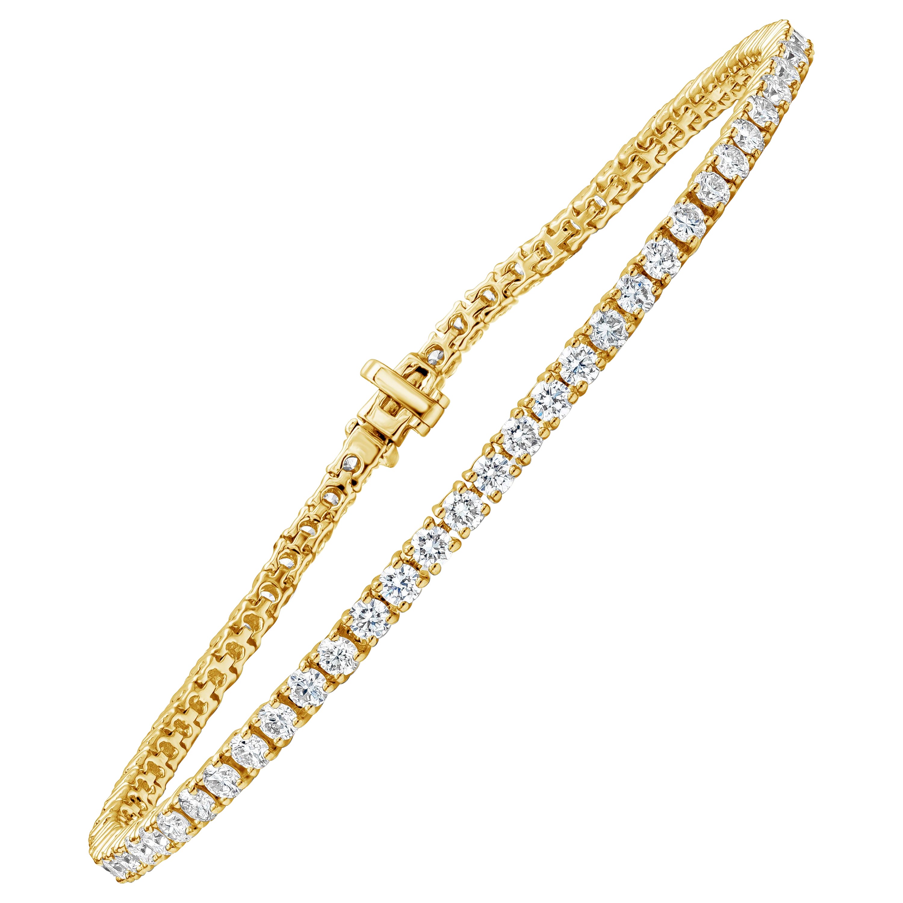 Roman Malakov Bracelet tennis avec diamants taille ronde brillants de 2.50 carats au total