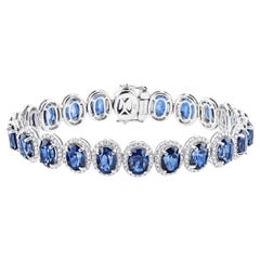 26 Carat Oval Cut J'adore Blue Sapphire Bracelet Certified