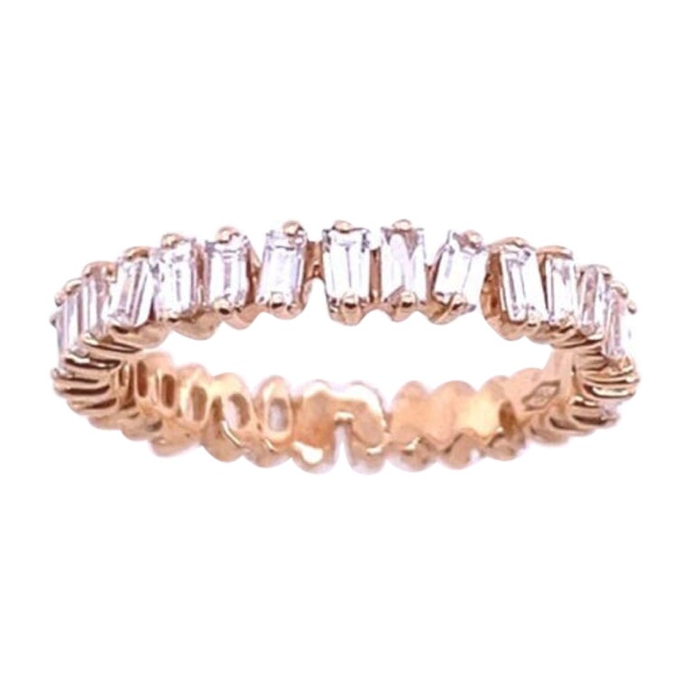 Fine Quality Baguette Full Eternity Ring 1.18ct of Diamonds in 18ct Rose Gold For Sale