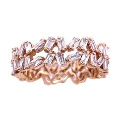 Fine 2 Row Baguette Full Eternity Ring 1.81ct of Diamonds in 18ct Rose Gold