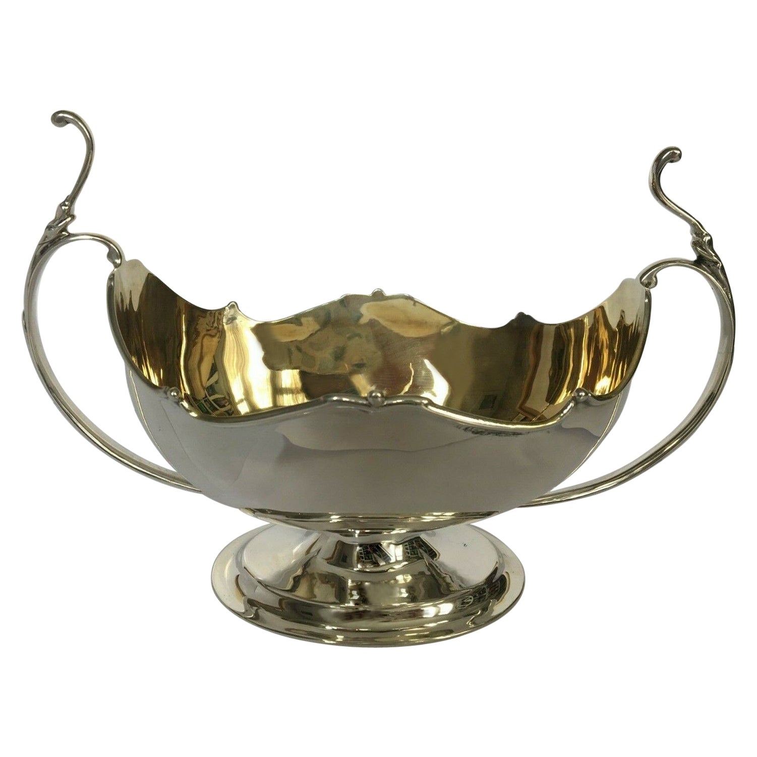 Victorian Double-Handled Two-Lipped Gravy Boat in Sterling Silver