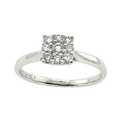 Bague grappe de diamants 0,25 carat en or blanc 18 carats