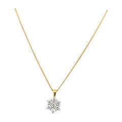 0.35ct Diamond Cluster Pendant in 18ct Yellow Gold