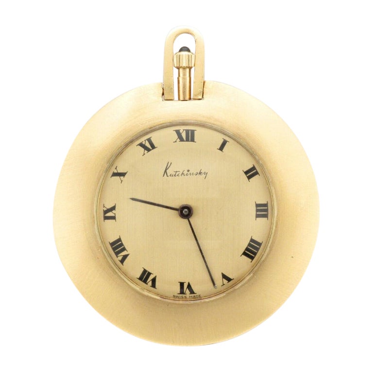 Fine Quality Kutchinsky Pocket Watch in 18ct Yellow Gold For Sale