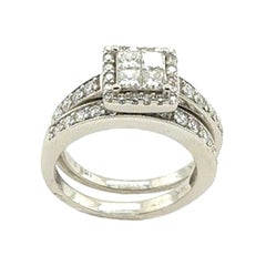 Matching Diamond Engagement & Wedding Ring Set in 18ct White Gold