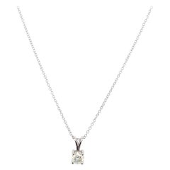 New Certificated 0.34ct Diamond Pendant Set in 18ct White Gold