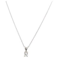 New 0.30ct Round Victorian Cut Diamond Pendant Set in 18ct White Gold on Chain