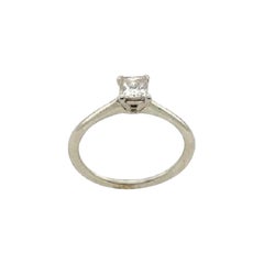 0.61ct D VVS1 GIA Square Modified Solitaire Diamond Ring in 14ct White Gold
