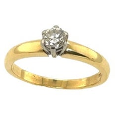 Classic Solitaire Ring with a 0.33ct G/H Si Diamond in 18ct Yellow & White Gold