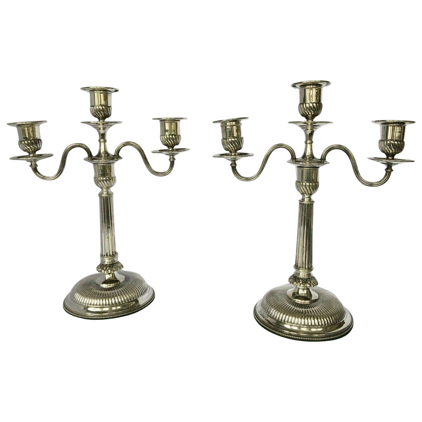 Paire de candélabres victoriens en argent sterling par Horace Woodward & Co