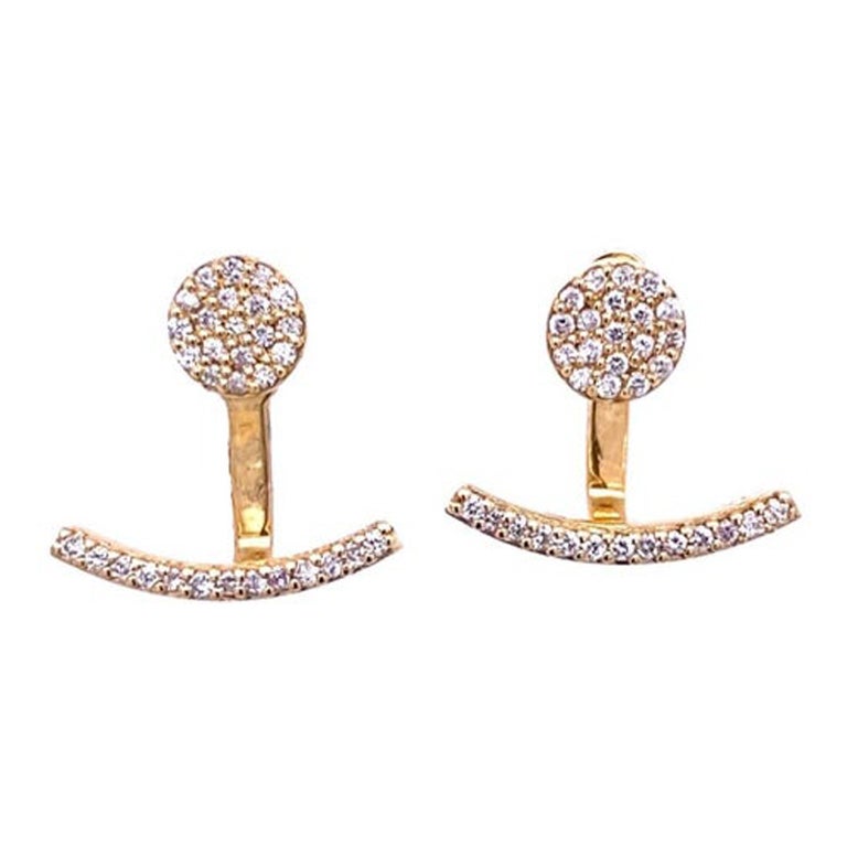 Fine Quality Drops & Studs Earrings Set with Diamonds in 18ct Yellow Gold For Sale