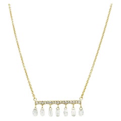 Natural Facetted Diamond Necklace with 1.0ct of Diamonds in 18ct Yellow Gold