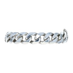 Sterling Silver Diamond Cut Curb Chain Men's Bracelet 7 3/4" - 925 Italy