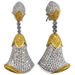 Sophia D. Yellow Diamond and Diamond Platinum Earrings