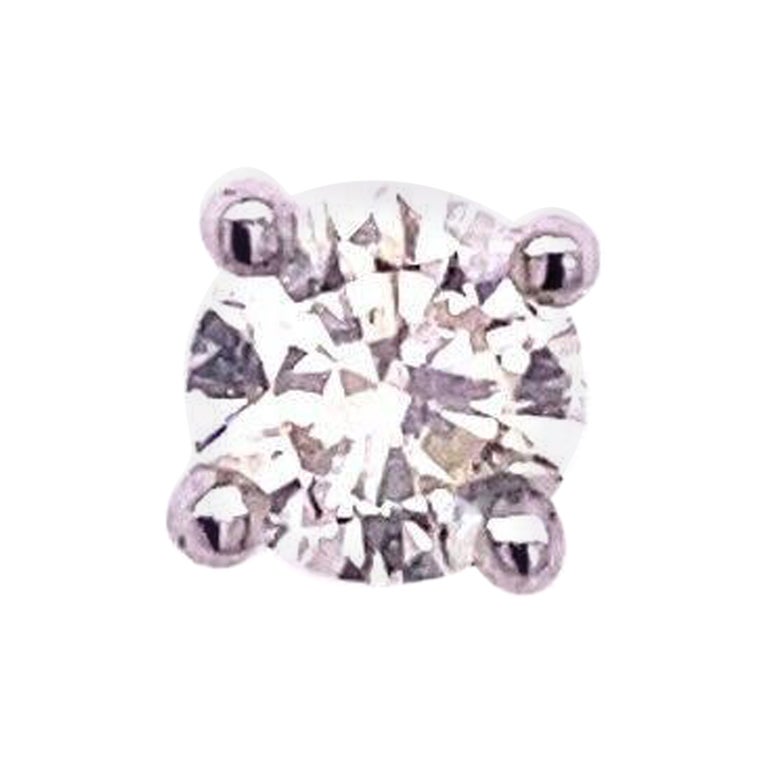 Single Diamond Stud Earrings 0.25ct in 18ct White Gold For Sale