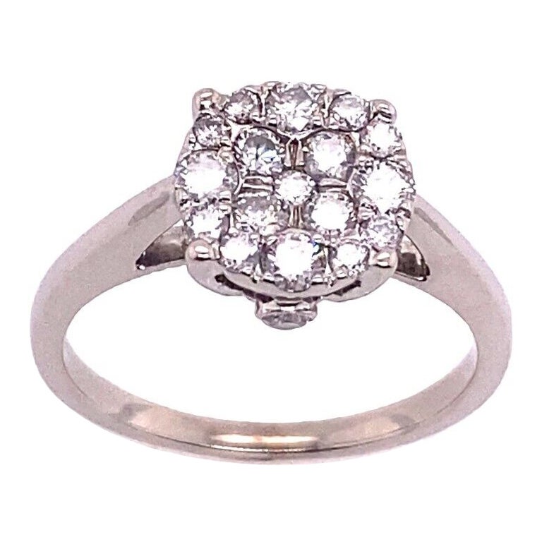 Diamond Cluster Ring Set with 0.35ct of Round Diamonds in 18ct White Gold