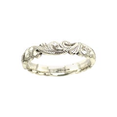 9ct Gold Hand Engraved Wedding Ring for Ladies