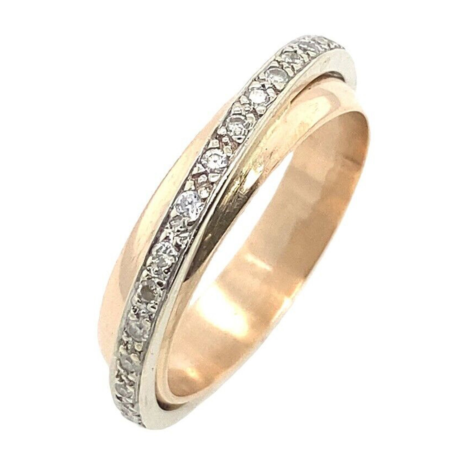 Wedding Band with 2.4mm White Gold Diamond Full Eternity Ring in 9ct Rose Gold For Sale