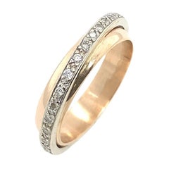 Alliance d'éternité complète en or blanc 2,4 mm et diamants en or rose 9 carats