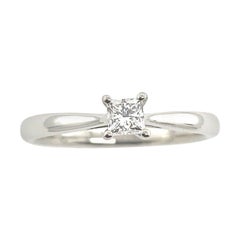 Platinum Classic Solitaire Diamond Ring Set with 0.25ct G/SI1 Princess Cut