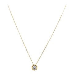 0.15ct Round Diamond Pendant Set with Rubover Setting in 18ct Yellow Gold