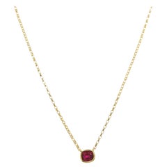 0.41ct Cushion Shape Ruby Pendant Set in 18ct Yellow Gold