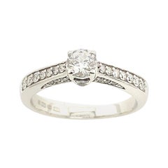 Bague solitaire sertie d'un diamant rond de 0,25 carat en or blanc 18 carats