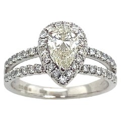 0.50ct K/IF Diamant naturel de forme poire serti en or blanc 18ct avec certificat GIA