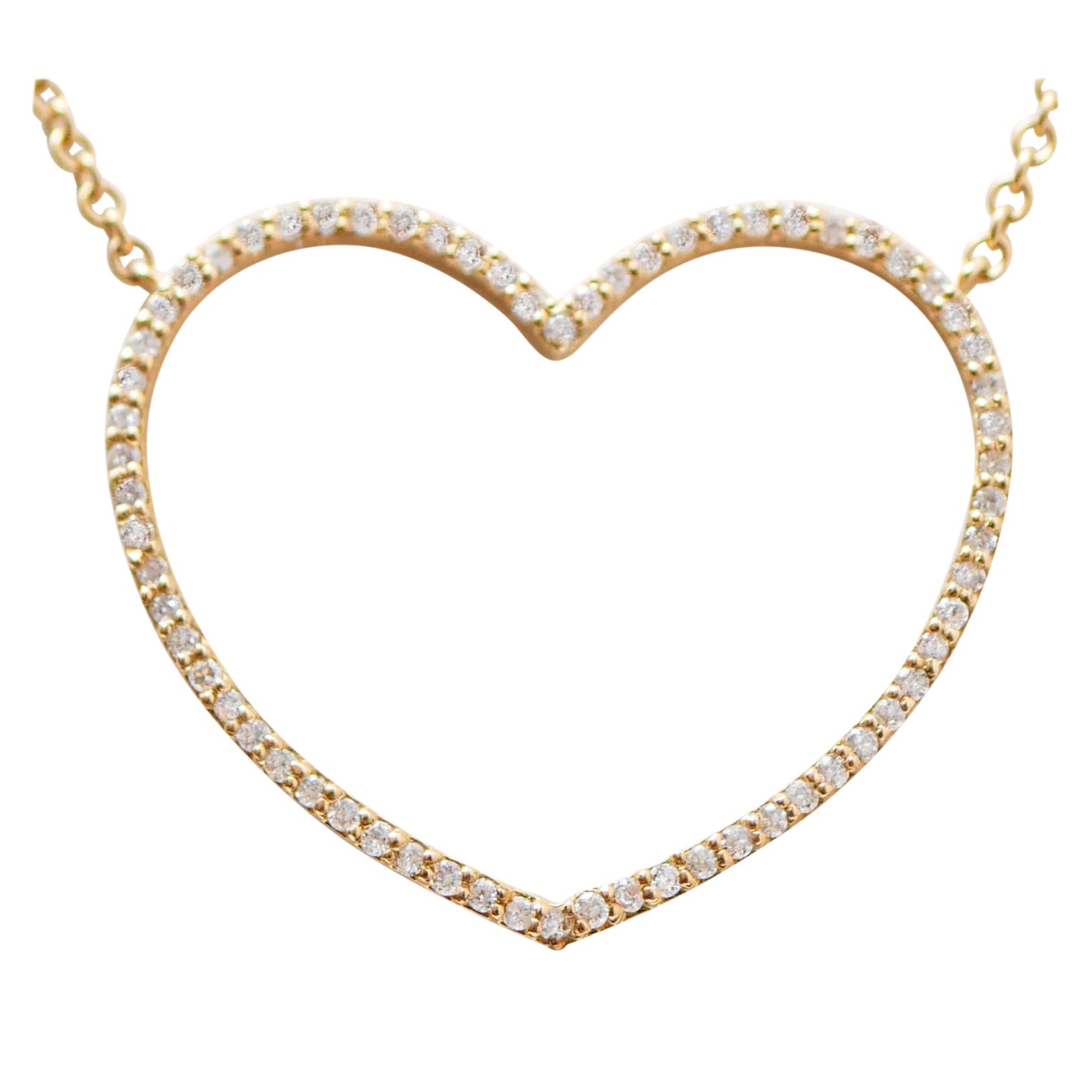 Diamonds, 18 Karat Yellow Gold Modern Necklace. For Sale