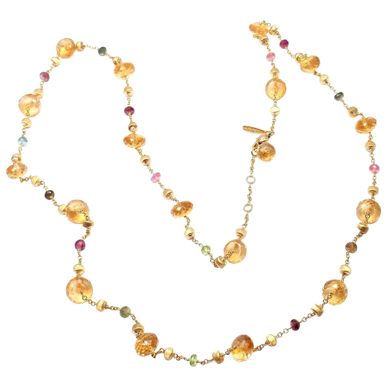 Marco Bicego Paradise Citrine Peridot Tourmaline Gold Long Necklace