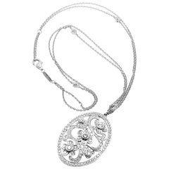 Rabat Spain Diamond Gold Flower Pendant Necklace