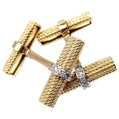 Tiffany & Co. Diamond Gold Cufflinks 3
